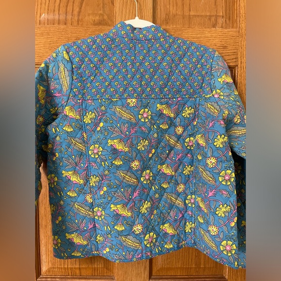 Small NWT Anthropologie DRA Los Angeles Floral Blue LIGHTWEIGHT Quilted Jacket - Picture 2 of 16